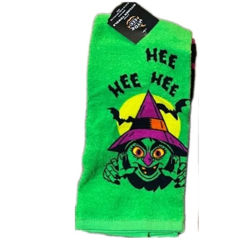 Hyde and Eek Set of 2 Hand Towels 100% Cotton Halloween Home decor 15" x 25"
